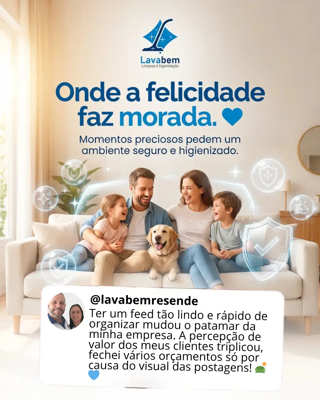 Arte para redes sociais — LavaBem, criada pela Agência Publikkar