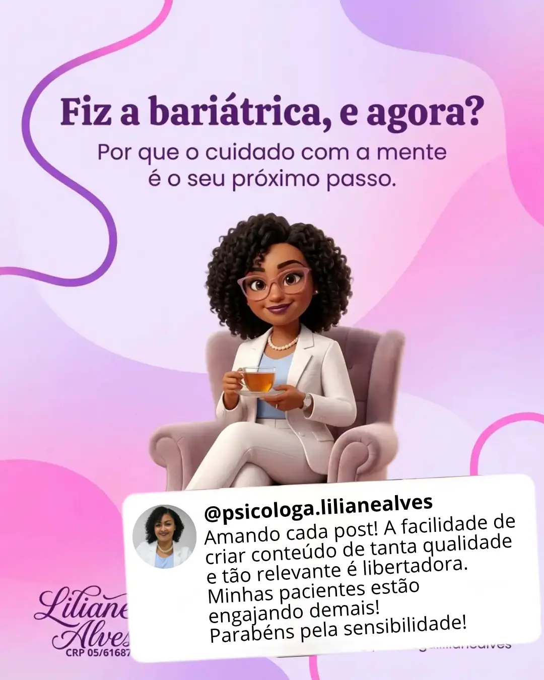 Arte para redes sociais — Liliane, criada pela Agência Publikkar